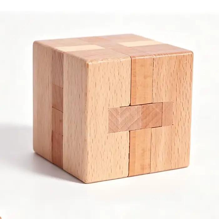 Cubes de puzzle en bois Luban Lock casse-têtes 3D pour enfants et adultes défis de logique et d'intelligence jeux de plateau et puzzles occasionnels