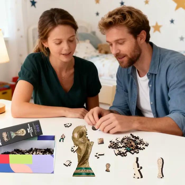 Puzzle en bois 3D découpé au laser