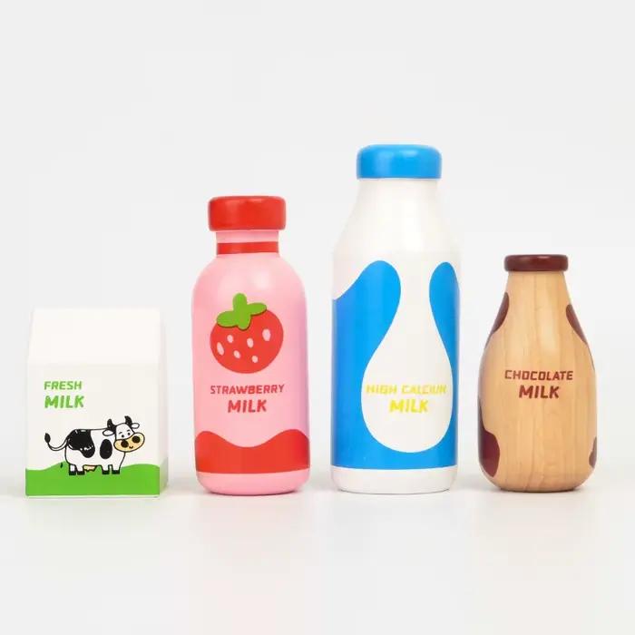 Jeu de Simulation de boissons au lait en bois pour enfants