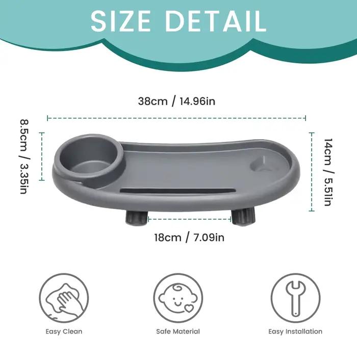 1 plateau universel pour collations de bébé pour poussette avec porte-gobelet