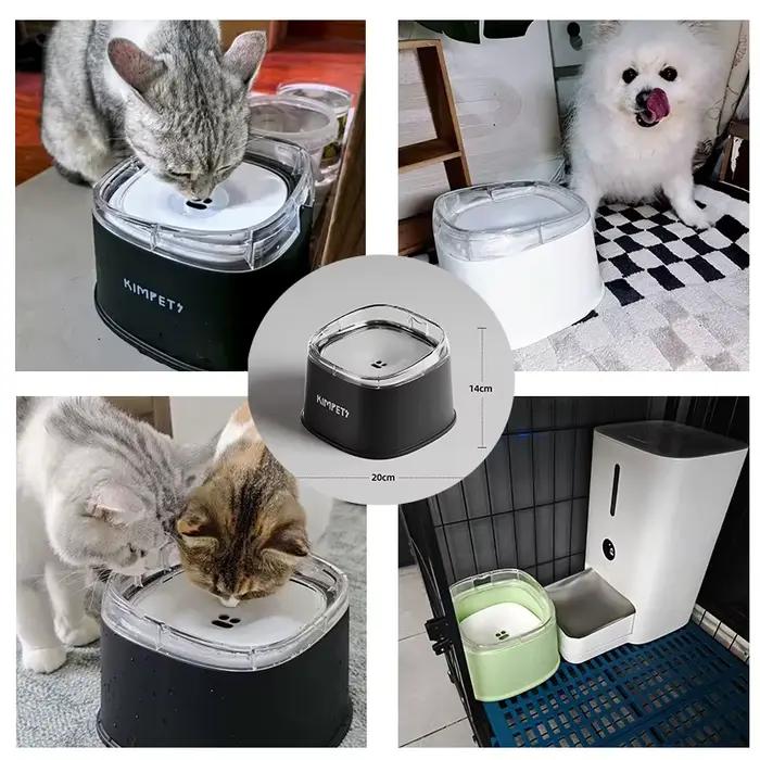 Bol d'eau flottant pour animaux de compagnie, pour chiens et chats, sans bouche mouillée, anti-éclaboussures, portable, confortable, antidérapant, pour la maison et l'extérieur