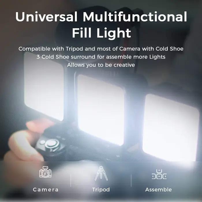 Lumière vidéo LED Portable pour photographie sur appareil photo, éclairage bicolore 3000K-6000K, chaussure froide pour appareil photo DSLR, caméscope Gopro Vlog
