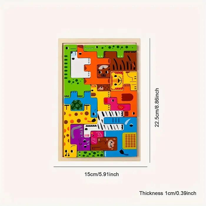 Puzzle en blocs de bois pour enfants