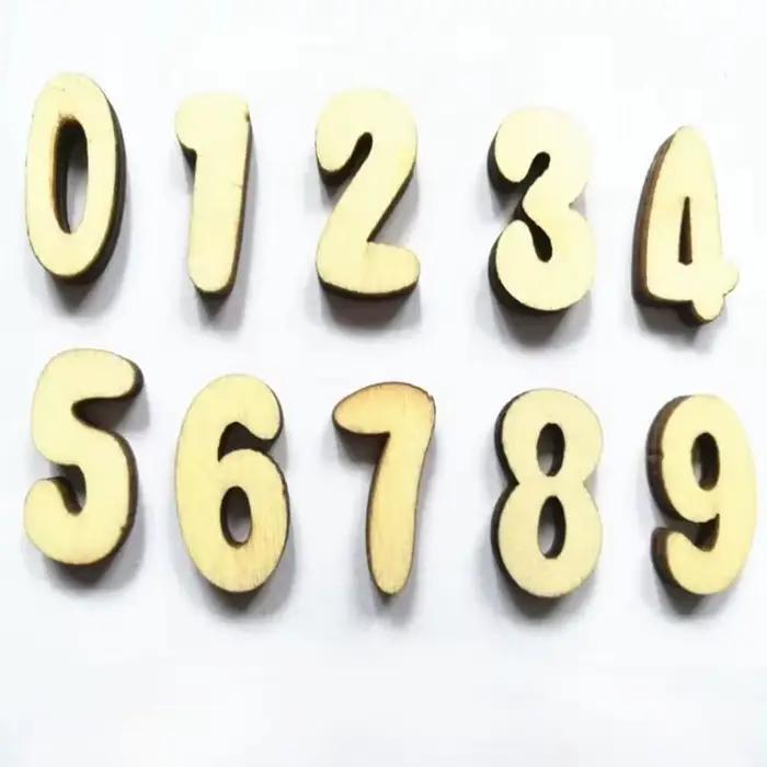 104 pièces lettres de l'alphabet anglais complètes chiffres en bois artisanat décoration de la maison Alphabet mariage anniversaire Figurines Miniatures