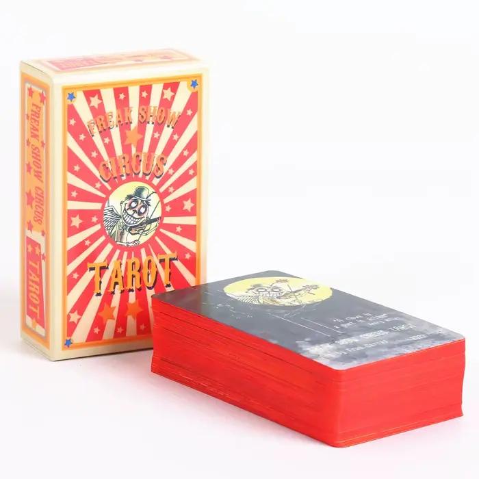 Cartes tarot Freak Show Circus avec guide pour réunions familiales fantastiques et jeux de société pour adultes et adolescents