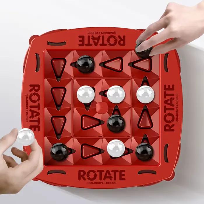 Jeu de piste d'échecs logique, jouet éducatif, jeu d'échecs sur piste, jeu quatre en une rangée, ensemble de jeu de société Puzzle amusant pour 2 joueurs