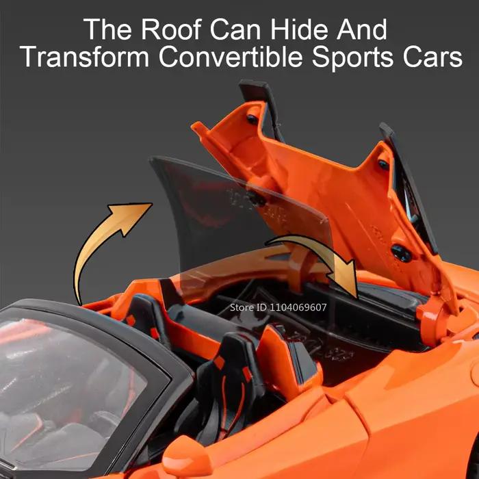Modèle miniature de voiture de sport 720S à l'échelle 1:32, jouet en alliage moulé sous pression, ornement de supercar avec son et lumière, portes ouvrables, fonction de recul, cadeau pour enfants