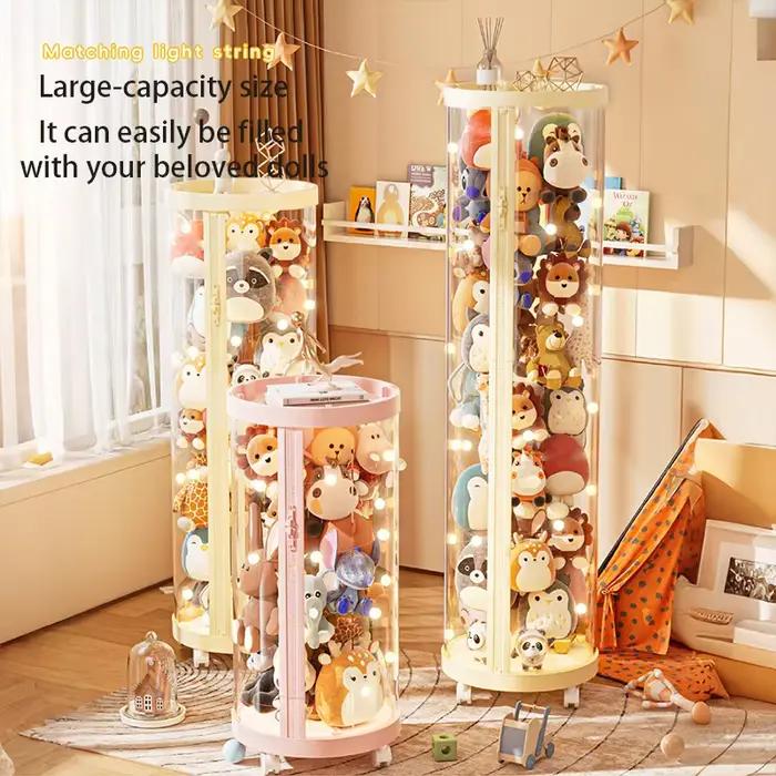 Boîte de rangement transparente pour poupées, jouet en peluche, tube de rangement pour jouets, bacs à fermeture éclair, organisateur de jouets pour enfants, cadeau de Noël pour enfants, rangement de jouets, boîtes de rangement pour jouets, organisation de jouets, rangement de poupées, cadeau d'anniv