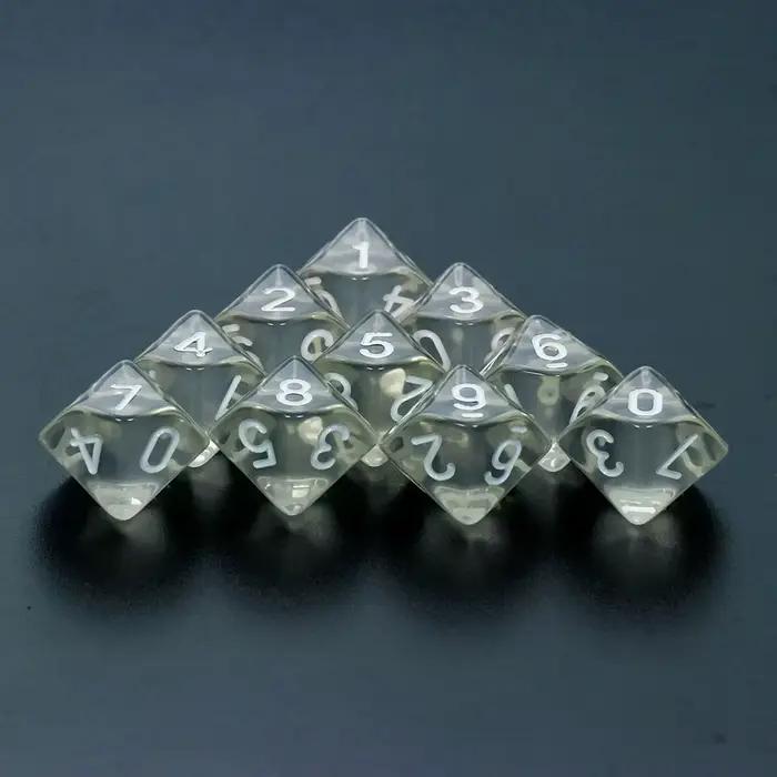 Jeu de société D10 dés 10 pièces numérique 0-9 dés polyédriques pour jeu de rôle de Table DND COC