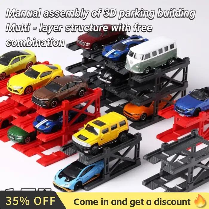 Kit de construction de stationnement 3D, assemblage à monter soi-même, Structure de parc de voiture multicouche, présentoir Combinable gratuit pour voiture jouet moulée sous pression, 1/64