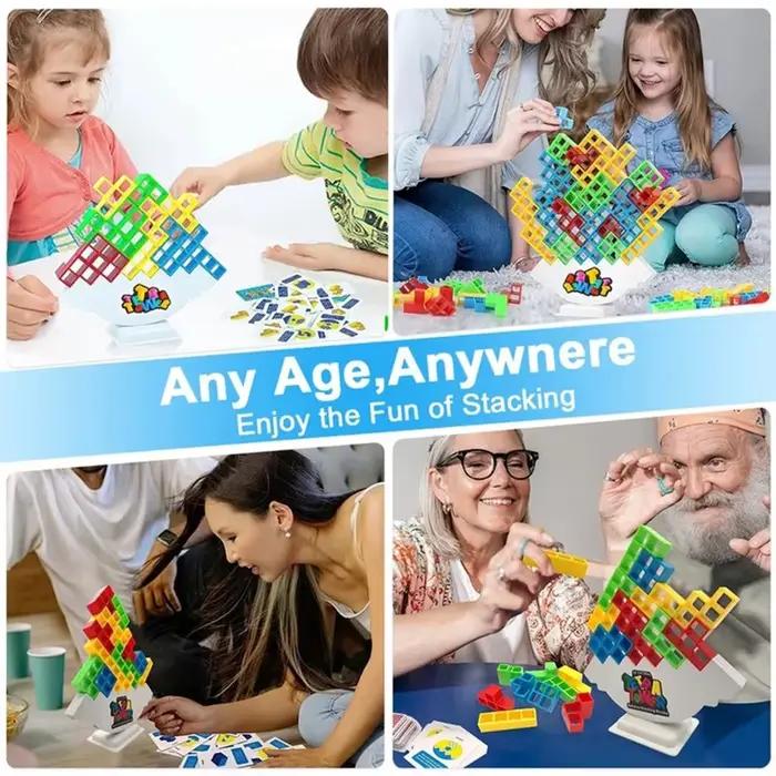 Tetra tour Balance blocs empilables jeu bloc de construction brique jouet de bureau jeux de société 2 joueurs fête de famille jeu amusant enfant cadeau