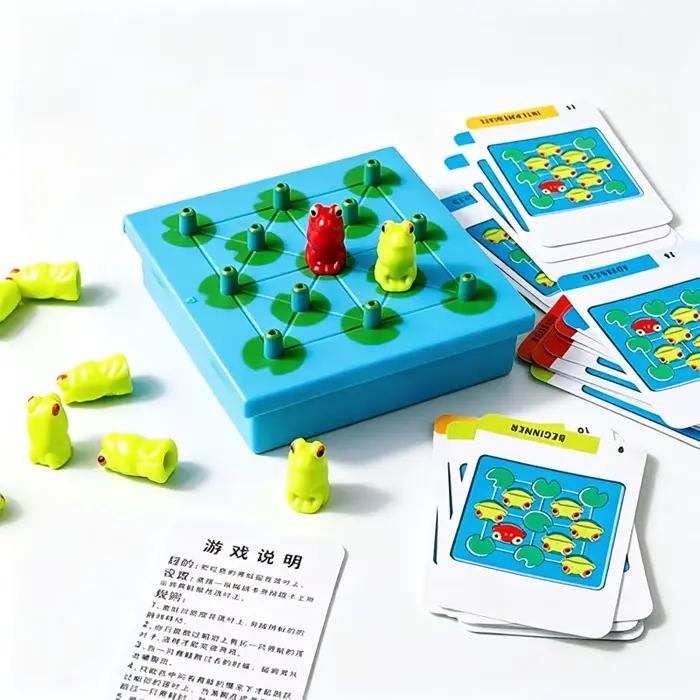 Jeu de Société de Stratégie Frog Hopper Peg Solitaire pour Adultes et Enfants – Défis de Réflexion Logique et Cérébrale – Cadeaux Éducatifs