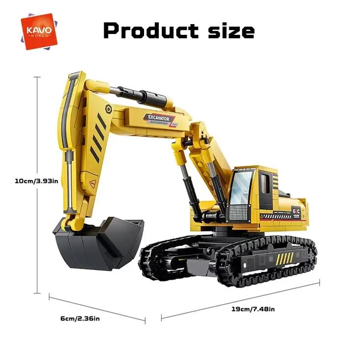 KAVOWORLD 405 pièces, excavateur, camion de construction, blocs de construction, briques éducatives, kit de modèles, véhicules d'ingénierie, jouets, cadeau de vacances