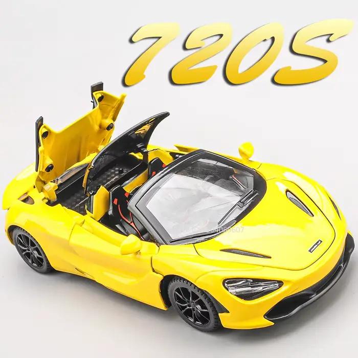 Modèle miniature de voiture de sport 720S à l'échelle 1:32, jouet en alliage moulé sous pression, ornement de supercar avec son et lumière, portes ouvrables, fonction de recul, cadeau pour enfants