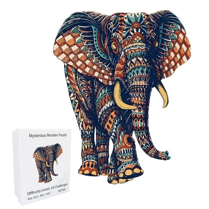 Puzzle en bois d'éléphant Unique