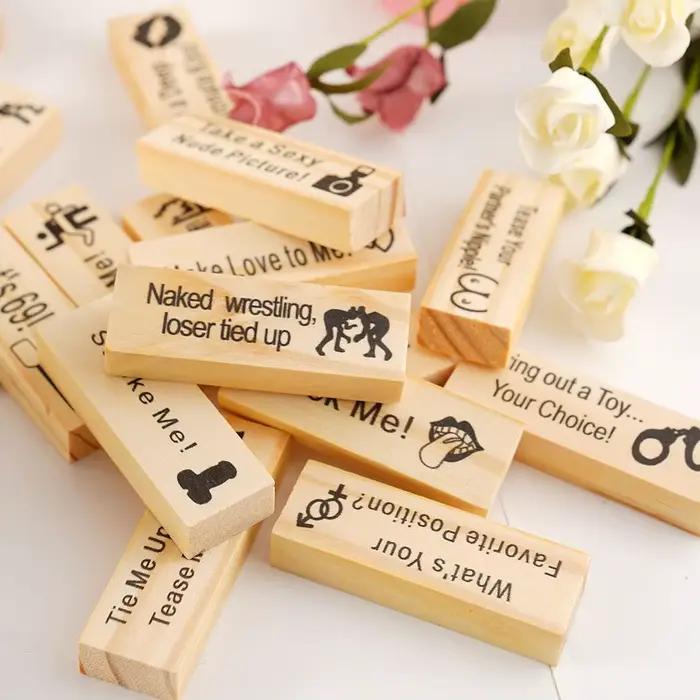 Jeux d'empilage 48 pièces pour adultes, jeu de tour de blocs pour Couples, jeu de culbutage de saint-valentin, fête de nuit pour Couples adultes