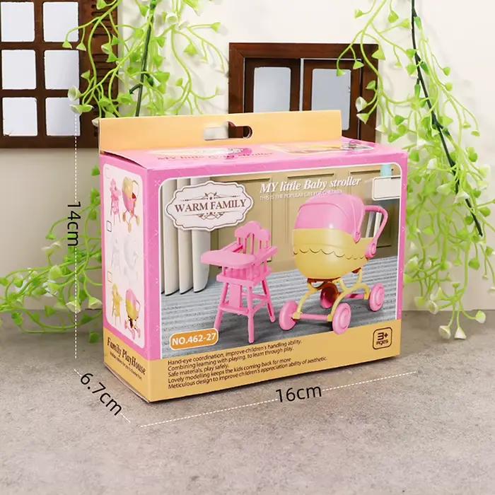 1 ensemble Mini bébé pour poupée poussette chariot enfants Tables à manger jouet maison