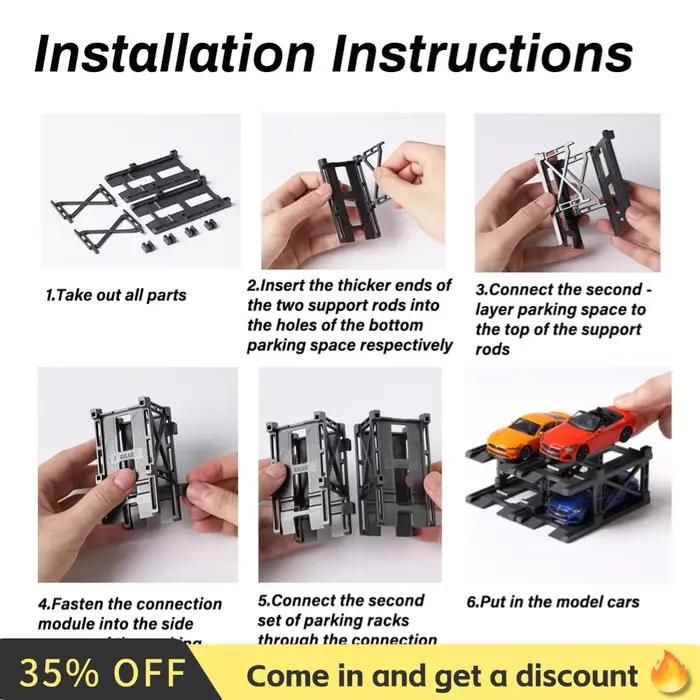 Kit de construction de stationnement 3D, assemblage à monter soi-même, Structure de parc de voiture multicouche, présentoir Combinable gratuit pour voiture jouet moulée sous pression, 1/64