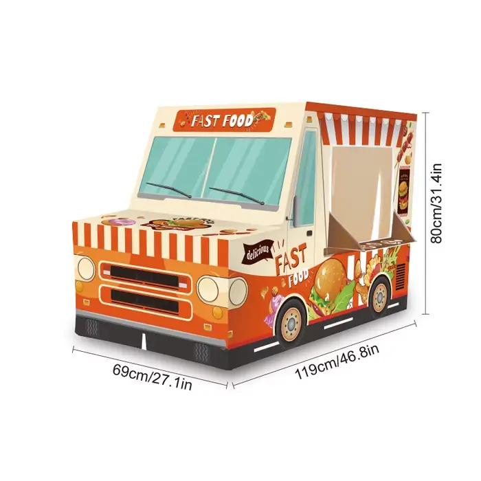 Château de jeu amusant pour enfants, design voiture verte, tente de jeu portable pour l'extérieur, maison de jeu d'imitation, tente de jeu pour fêtes, excellent cadeau de vacances pour garçons et fill