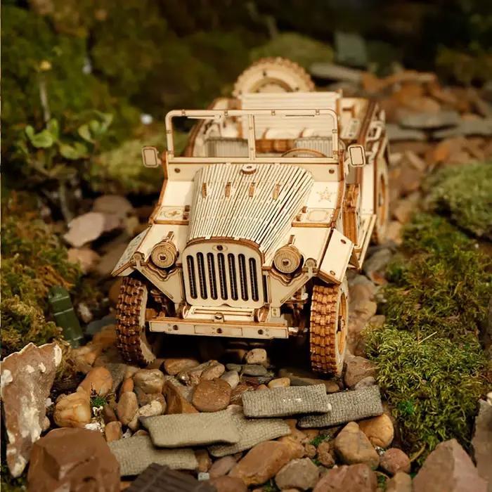 Modèle d'échelle de puzzle en bois de voiture 3D de voiture classique