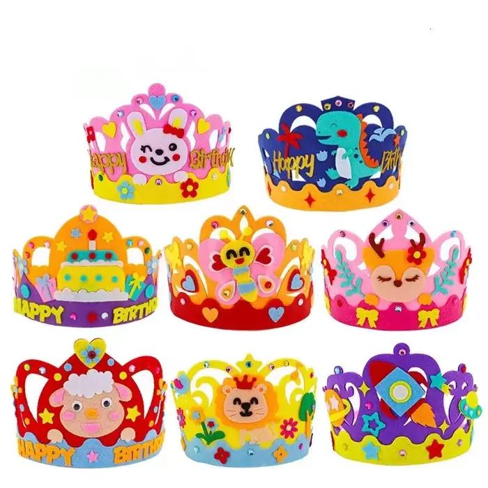 Bricolage artisanat jouet couronne papier créatif paillettes fleurs étoiles modèles jouets pour enfants