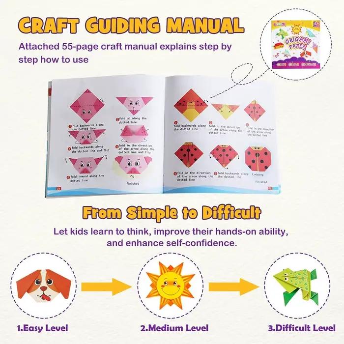Ensemble de papier Origami 54 feuilles