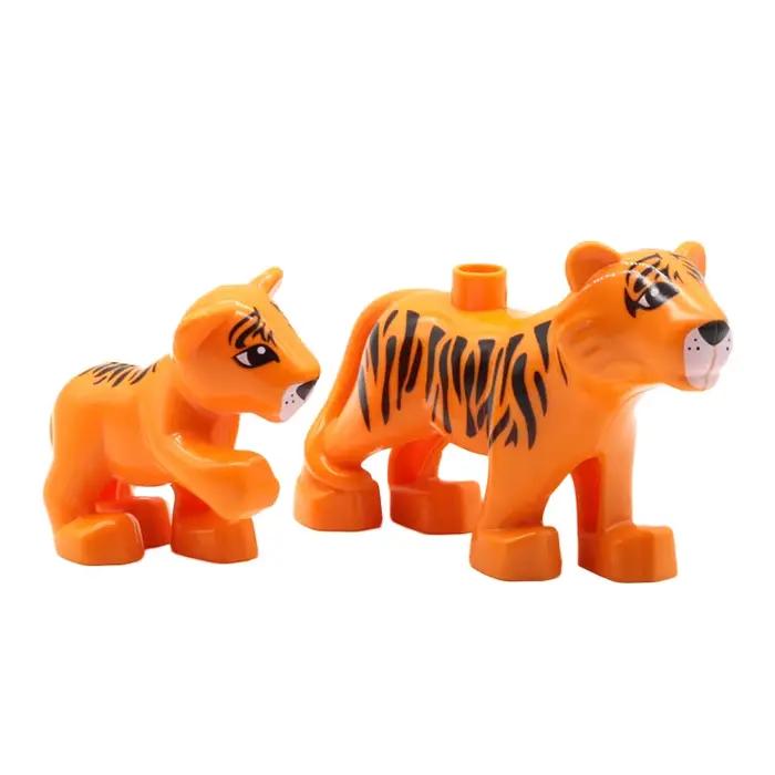 Ensemble de blocs de construction d'animaux de Zoo, blocs de construction de grande taille, accessoires à assembler, oiseaux mignons, bêtes, éléphant, tigre, briques, jouets éducatifs pour enfants