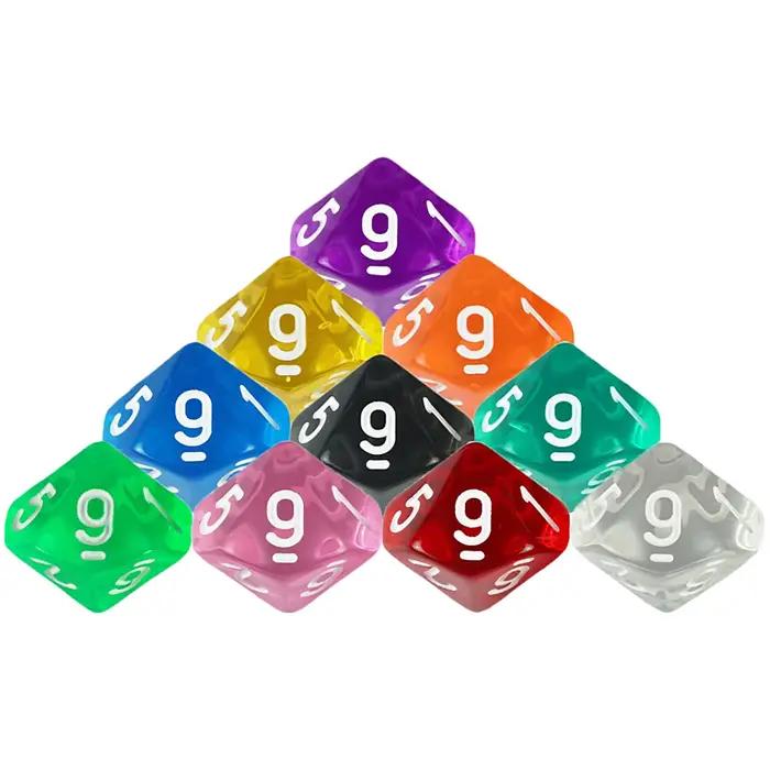 Jeu de société D10 dés 10 pièces numérique 0-9 dés polyédriques pour jeu de rôle de Table DND COC