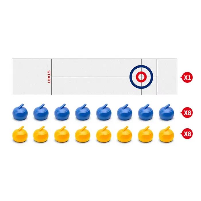 Jeu de curling de table avec rouleaux et rondelles de shuffleboard pour enfants et adultes occasions familiales et sociales