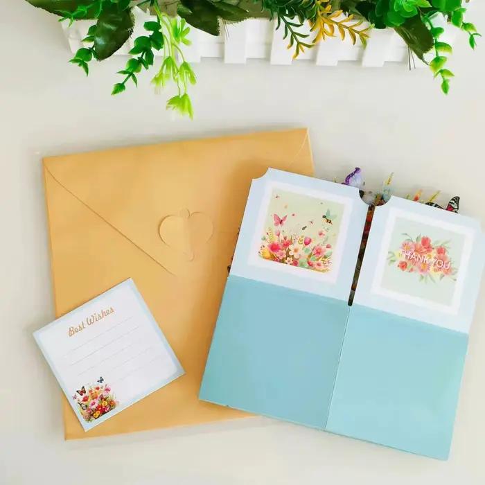 Carte de vministériels x fleur de tulipes avec enveloppe, boîte florale pop-up 3D, cadeaux surprises pour la fête des mères, anniversaire des travailleurs de Thanksgiving