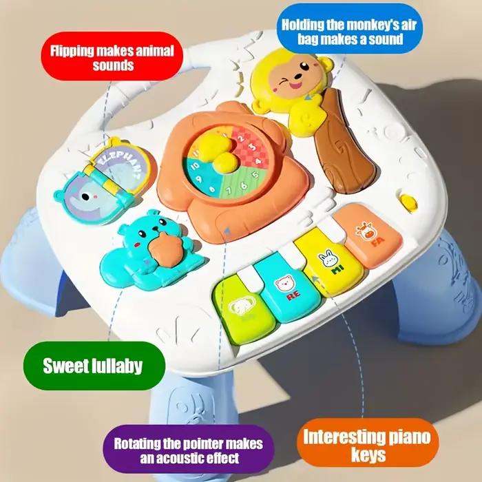 Table d'activités musicale pour bébé clavier piano volant lumières sons centre d'activités nourrissons tout-petits développement éducatif jouet interactif occasions spéciales