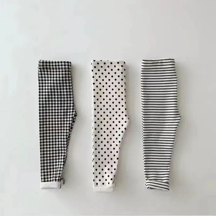 Pantalon en coton à rayures élastiques pour fille de 0 à 6 ans