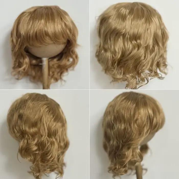 11-12 pouces 28-30CM légèrement dame boucles synthétique mohair BJD perruques bambin poupées Reborn poupée résine