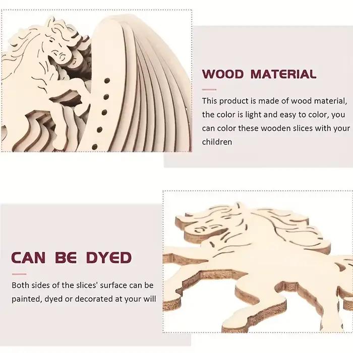 10 pièces de formes de chevaux en bois