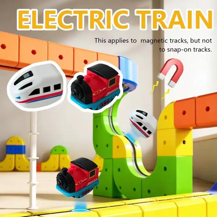 Jouet avant de voiture sur Rail assemblé magnétique polyvalent, jouets de voiture sur piste électrique éducatifs pour enfants, pistes de construction 3D, Rails cubiques