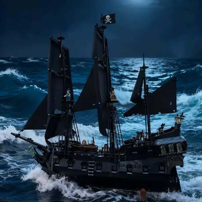 Bateau de guerre Pirates des Caraïbes La Perle Noire 2862 pièces bateau à voile blocs de construction cadeau mariage fiançailles baptême Saint Patrick grand événement retour à l'école Noël Jour de l'An Poisson d'Avril