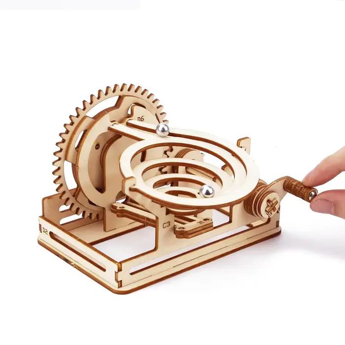 Puzzle de course de marbre en bois 3D, jouets à assembler, blocs de Construction, ensemble de modèles, bricolage Montessori, labyrinthe mécanique pour enfants, piste cadeau
