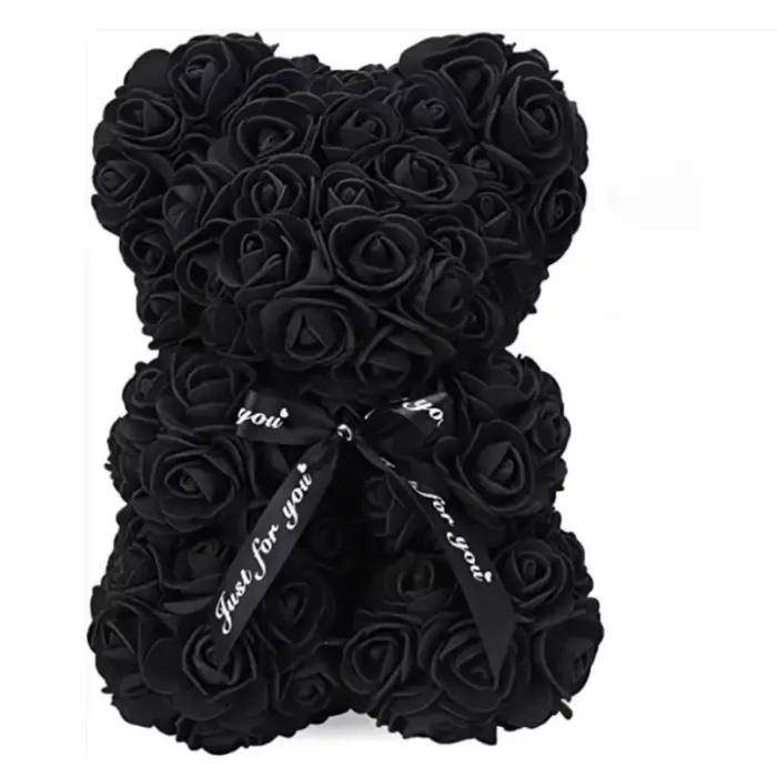 Ours en peluche rose éternelle, fleur artificielle, pour maman, fête des mères, anniversaire, saint-valentin, cadeaux et décoration miniatures
