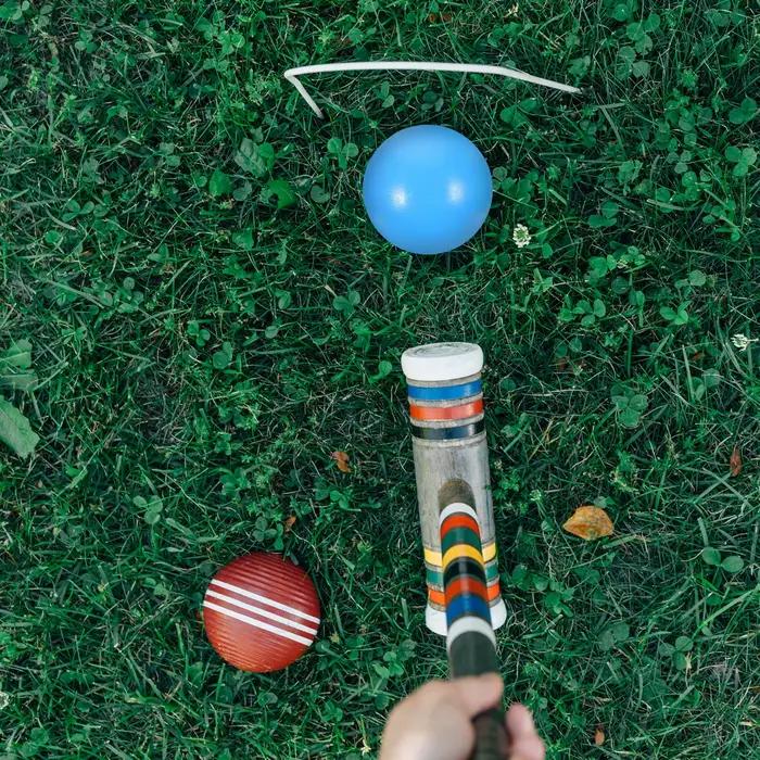 Lot de 3 balles de croquet en bois pour le développement des compétences, la coordination œil-main, jeu de pelouse, activités de plein air et loisirs de groupe
