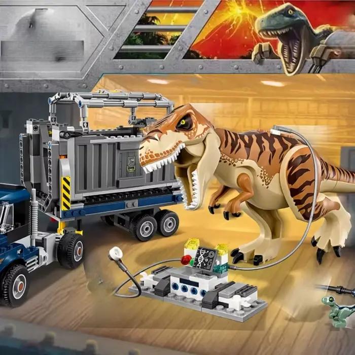 Série dinosaure jouet tyrannosaure transporteur 75933 blocs de construction assemblés garçon