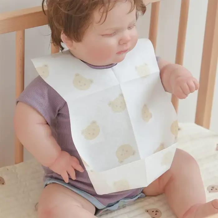 Paquet de 50 bavoirs jetables pour bébés âgés de 6 mois à 2 ans