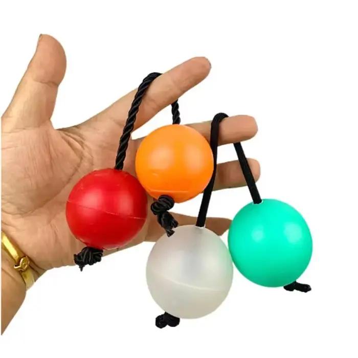 1 paire de Shaker africain Asalato, boule de rythme Maracas, Instrument de Percussion à une main, 2 cordes et 4 boules pour débutants