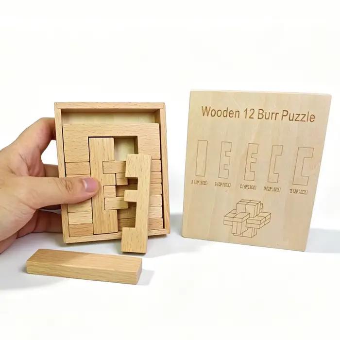 Nouveaux puzzles en bois à douze problèmes difficiles