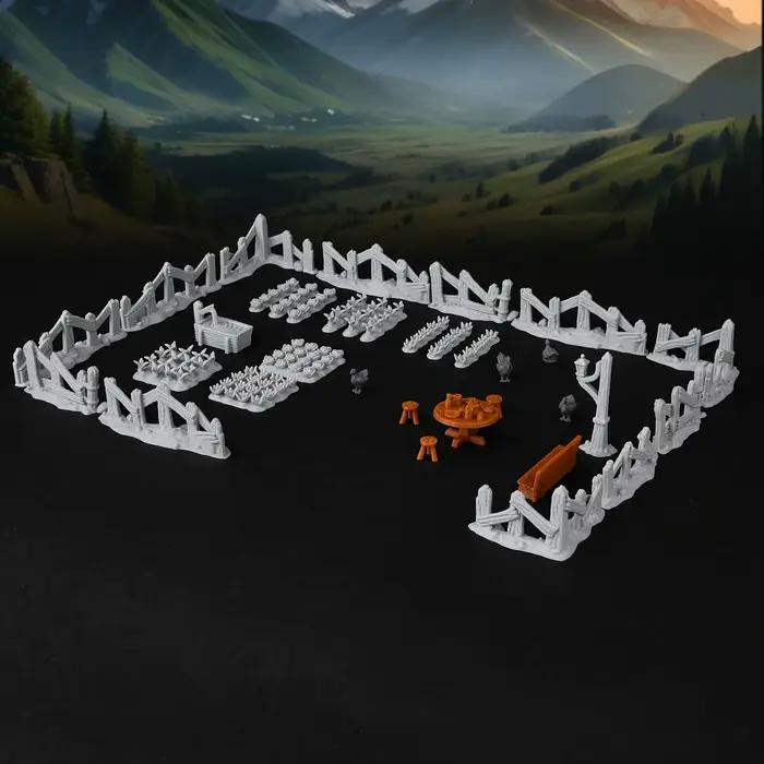 Ensemble de miniatures de terrain de ferme RPG