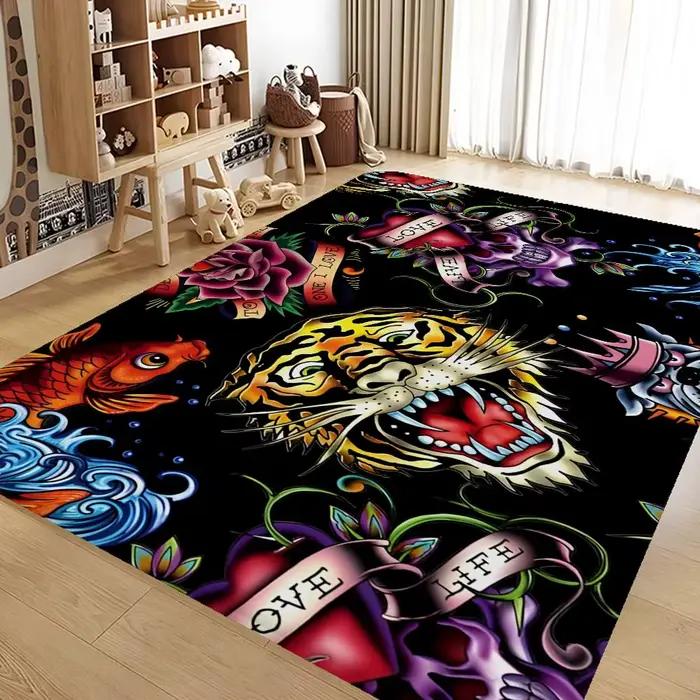 E-Ed h-hardy tatouage tigre jeu Film longs tapis Style nordique maison paillasson salle de bain-toilettes tapis chambre chevet zone tapis