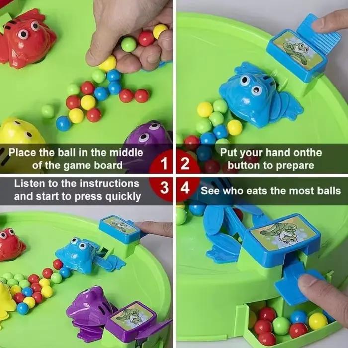 Grenouille mangeant un haricot pour enfants