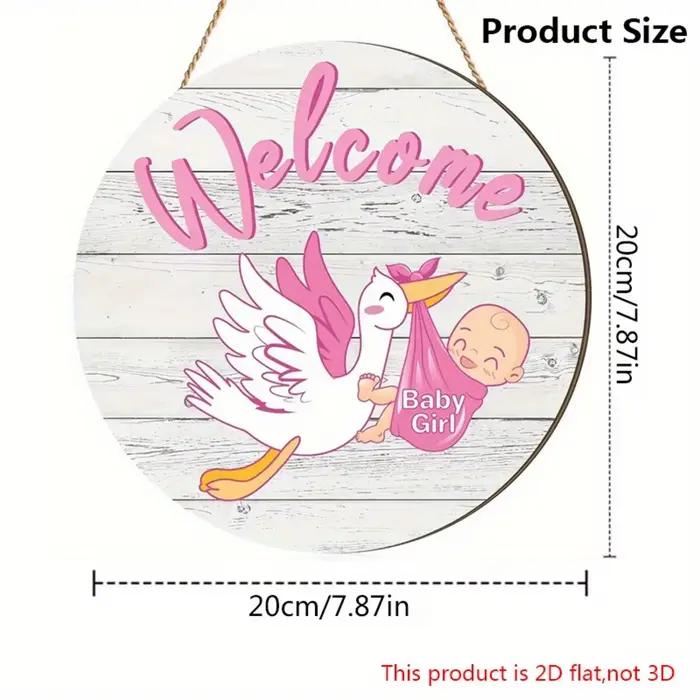 Bienvenue petite princesse "pendentif en bois-bébé nouveau-né fille arrivée célébration décorations rondes en bois adaptées à la chambre de bébé