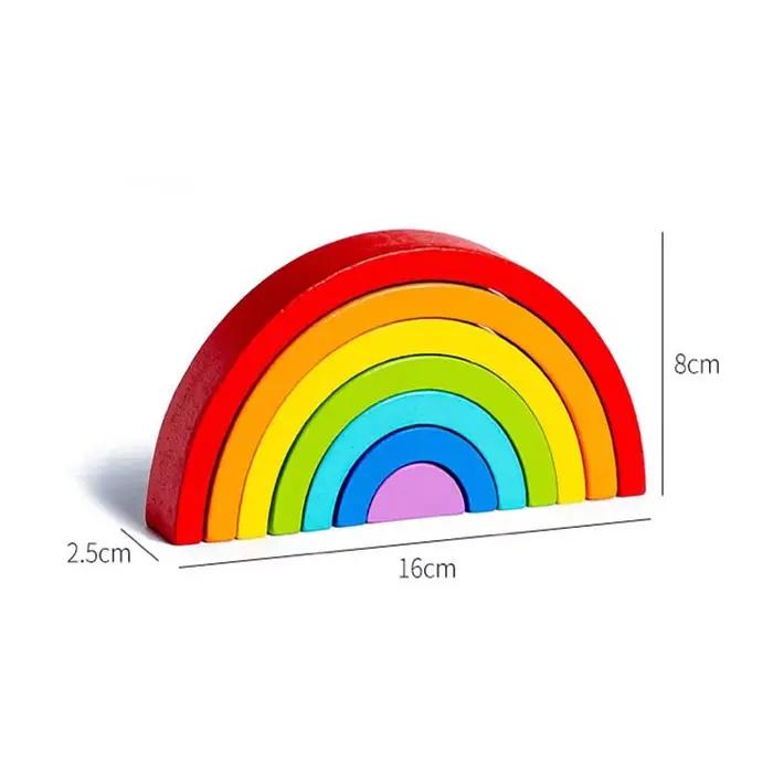Nouveaux enfants Montessori arc pont arc-en-ciel blocs de construction jouets en bois bébé éducation précoce couleur blocs cognitifs jouet
