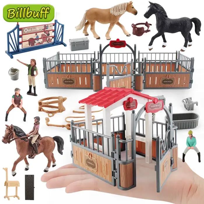 Bricolage modèle de course de chevaux cavalier ferme Figurines d'animaux