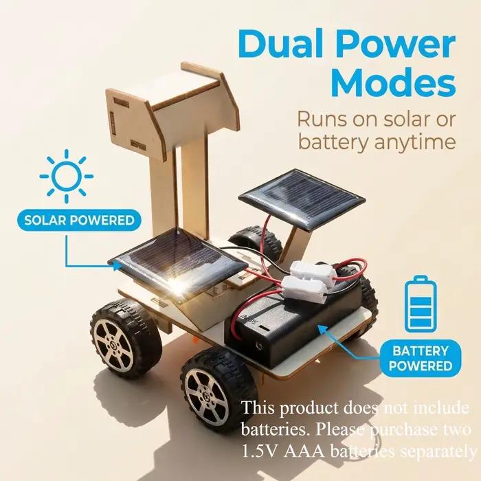Kit de modèle de puzzle 3D en bois de buggy lunaire à énergie solaire